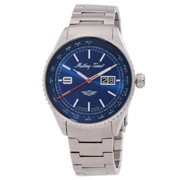 NWT Authentic Mathey-Tissot Atlas Quartz Blue Dial Men's Watch - Picture 1 of 3
